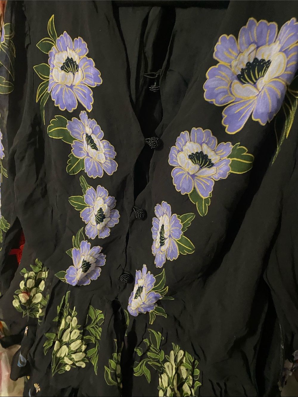 Fram  río  Floral Tiered Maxi Dress with Lavender Blooms - Picture 3 of 7